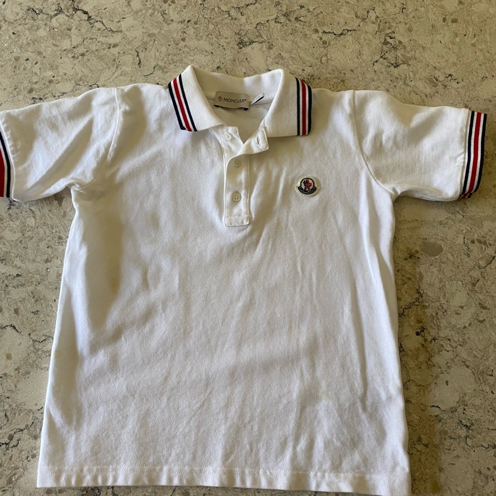 Moncler slightly used boy polo shirt - no returns